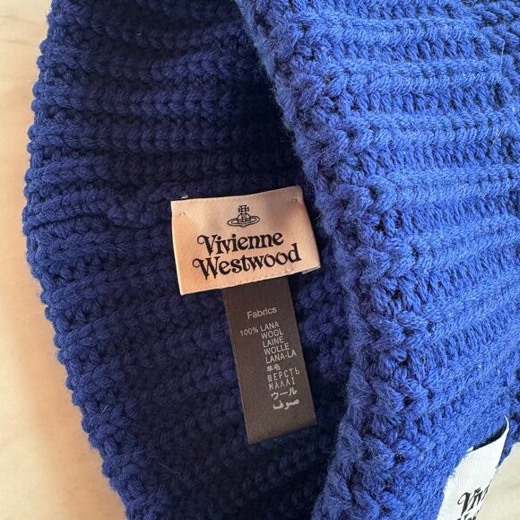 Vivienne Westwood Blue Logo Patch Beanie - Picture 4 of 4
